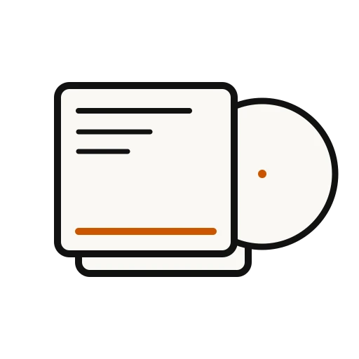 Minimal icon of an album sleeve and record for the Albums route